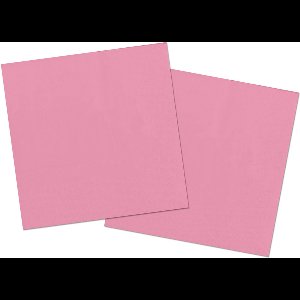 Servetten - 40x st - roze - 33 x 33 cm - papier - feestservetten - uni kleur - lunch/diner servetjes