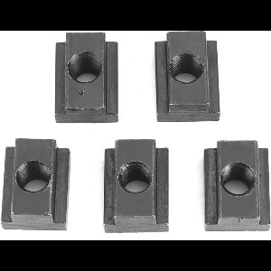 ByShane - T-sleufmoeren set van 5 stuks voor T-sleuven in werktuigmachines - Black Oxide-afwerking - M8/10-schroefdraad - geschikt voor M8 sleuven