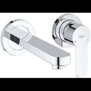 Grohe BauEdge - Wastafelkraan, 2-gats, met waste, chroom 20474000