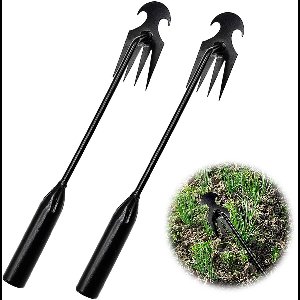 Ibenzoa® 2 Stuks Roestvrijstalen Onkruidsteker Tuingereedschap met Lange Steel - Onkruidjager
