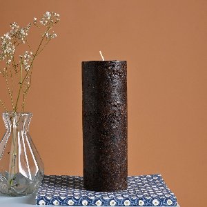 Myrrh Amber Marble Pillar Candle – Grande Bronze