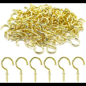 100 Stuks Messing Schroefhaken voor Ophangen van Kopjes, Planten en Decoratie