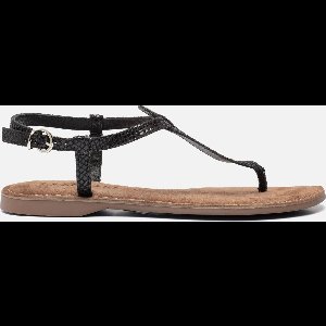 Lazamani - Anna Leren Dames Sandalen Black - Maat 41