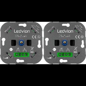 Ledvion - 2x LED Dimmer 5-250W - Wisselschakeling >2 dimmers - 1Lichtpunt
