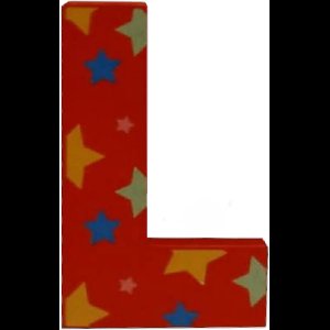 Decoratieletter - L - Hout - 7cm - Rood