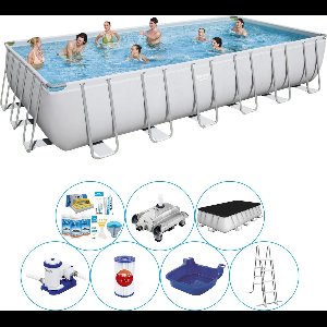 Power Steel Rechthoek 732x366x132 cm - Zwembad Pakket