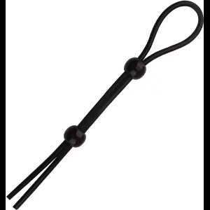 Verstelbare Lasso Cockring I Penisring I Cockring I Siliconen I Met 2 Verstelbare Ringen I 19 CM Diameter I Zwart
