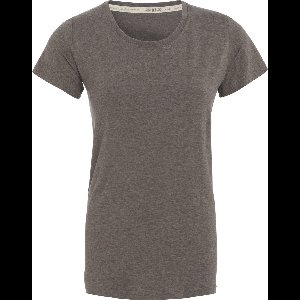 Knit Factory Lily Shirt - Dames shirt met ronde hals - T-shirt met korte mouwen - Shirt voor het voorjaar en de zomer - Superzacht - Shirt gemaakt van 96% viscose & 4% elastaan - Taupe - S