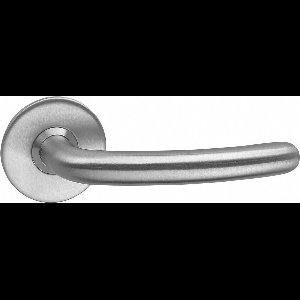 Intersteel Deurkruk Sabel ø16 mm slank op rozet met ring rvs geborsteld