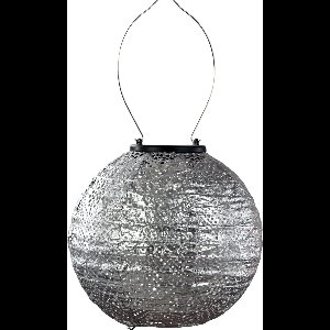 Lumiz Solar Buitenlamp - Buitenverlichting - Lampion - Solar Tuinverlichting - Topaze Rond - 20 cm - Zilver