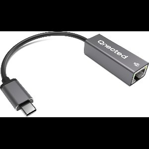 Qnected® Gigabit Ethernet Adapter - USB-C 3.0 naar RJ45 - Plug & Play - 1000 Mbps - Graphite Grey