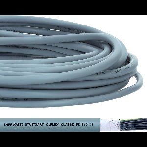 10 meter Lapp 0026100 ÖLFLEX CLASSIC FD 810 stuurstroomkabel 2x0,5 mm² grijs I zeer flexibele sleepkettingkabel voor continu buigen I PVC kabel voor sleepketting I vlamvertragend I stuurstroomkabel 2-aderig