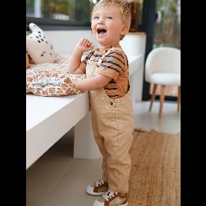 Babytuinbroek met zakken geel