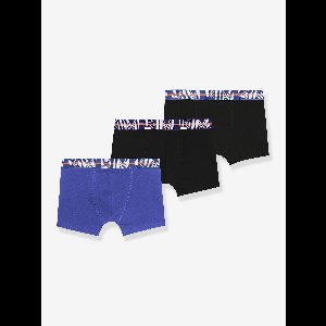 Set van 3 boxershorts voor jongens met contrasterende Ecodim-riem blauw