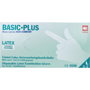 CMT Handschoenen Latex Gepoederd Naturel