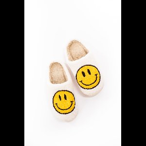 Smiley Slippers/Pantoffels (Wit/Geel)