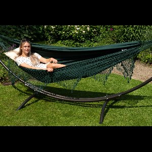 Hangmat met Standaard Tweepersoons 'Arc & Sublime' Green - Groen - Braziliaanse - 180 kg - Tropilex