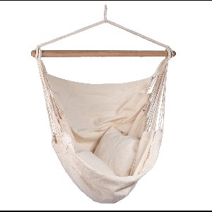 Hangstoel Eénpersoons 'Organic' Natura - Wit / Ecru - Braziliaanse - 120 kg - Tropilex