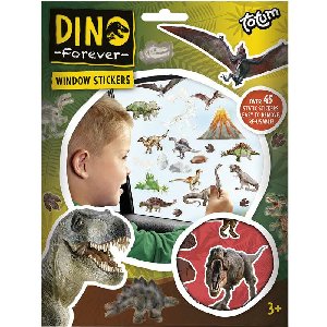 Totum Auto raamstickers - 45x stuks - dinosaurus thema - voor kinderen
