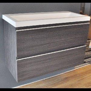 Sanifun Wiesbaden onderkast 80cmx36cm zo.wastafel houtn. grijs.