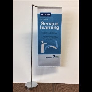 Tafelstandaard chroom voor tafel banier 10x25cm