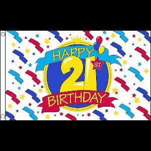 Vlag 21 jaar 90x150cm