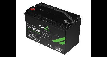 EcoLine - AGM 12V 100AH - 100000mAh VRLA Batterij - 330 x 171 x 217 - Deep Cycle Accu