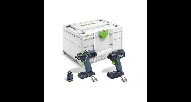Festool TID 18 Basic-Set T18 Accu combiset 2-delig (TID 18 + T18+3) 18V Basic Body in Systainer - 578813