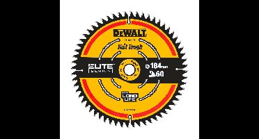 DeWALT Cirkelzaagblad voor Hout | Extreme | Ø 184mm Asgat 16mm 60T - DT1670-QZ