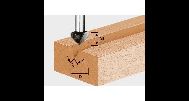 Festool HW S8 D14/7/90° V-groeffrees - 490999