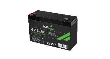 EcoLine - AGM 6V 12AH - 12000mAh VRLA Batterij - 151 x 50 x 94 - Deep Cycle Accu