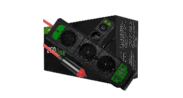 EcoLine - Auto Omvormer 12V Naar 220V/230V - 200W stekkerdoos / stopcontact voor in de auto met 2x USB