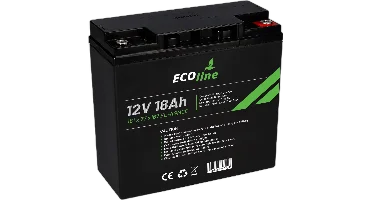 EcoLine - AGM 12V 18AH - 18000mAh VRLA Batterij - 181 x 77 x167 - Deep Cycle Accu