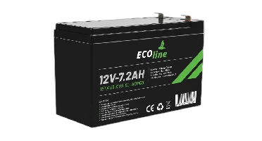 EcoLine - AGM 12V 7.2AH - 7200mAh VRLA Batterij - 151 x 65 x 95 - Deep Cycle Accu