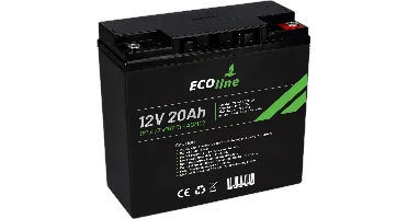 EcoLine - AGM 12V 20AH 20000mAh VRLA Batterij - 181 x 77 x167 - Deep Cycle Accu