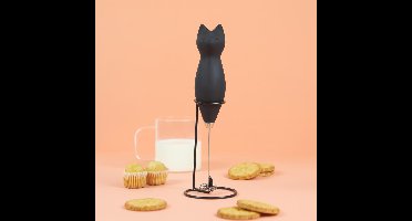 Milk frother Meow black 2xAA plastic/metal