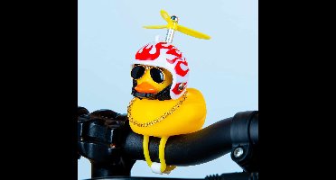 Fiets badeend - Vlammen wit/rood