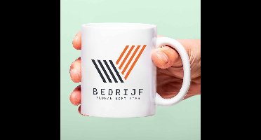 Gepersonaliseerde mok met bedrijfsnaam en logo