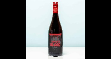 Wijnfles Kerstman bloed