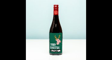 Wijnfles kerst Merry Christmas you filthy animal - Rood (Merlot)