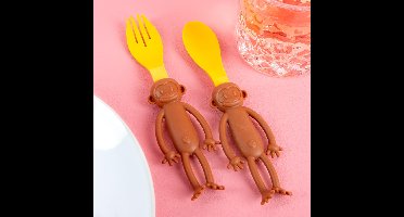 Apen kinderbestek (set van 2)