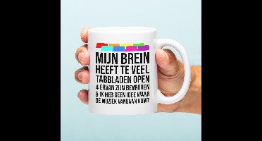 Mok Mijn brein heeft te veel tabbladen open