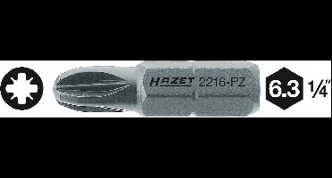 Hazet 2216-PZ2 Kruis-bit PZ 2 Speciaal staal C 6.3 1 stuk(s)
