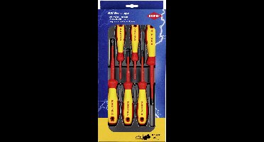 Knipex Schroevendraaierset VDE 6-delig Kruiskop Pozidriv, Kruiskop Phillips