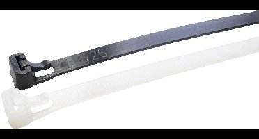 WKK 11837971 11837971 Kabelbinder 100 mm 7.60 mm Natuur Hersluitbaar, UV-gestabiliseerd, Bestand tegen olie, Bestand tegen oplosmiddelen, Bestand tegen benzine