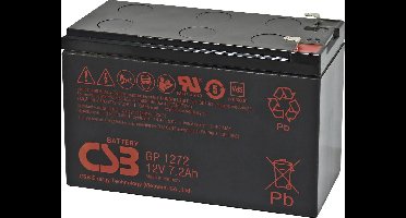 CSB Battery GP 1272 Standby USV Loodaccu 12 V 7.2 Ah Loodvlies (AGM) (b x h x d) 151 x 99 x 65 mm Kabelschoen 4.8 mm Onderhoudsvrij, Geringe zelfontlading,