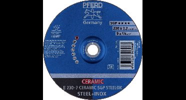 PFERD TOOLS 62218300 E 230-7 CERAMIC SGP STEELOX Afbraamschijf gebogen Diameter 230 mm Boordiameter 22.23 mm RVS, Staal 10 stuk(s)