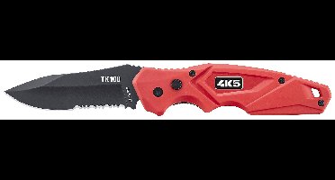 4K5 Tools TK 100 DropPoint Knife 600.100A Klapmes Met holster Rood, Zwart