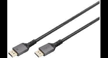 Digitus DB-340201-010-S DisplayPort-kabel DisplayPort Aansluitkabel DisplayPort-stekker 1 m Zwart Afgeschermd (drievoudig), Flexibel, Halogeenvrij, Rond