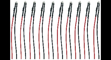 TAMS Elektronik 81-30256-10-C LED Met aansluitdraden Rood, Doorschijnend 10 stuk(s)